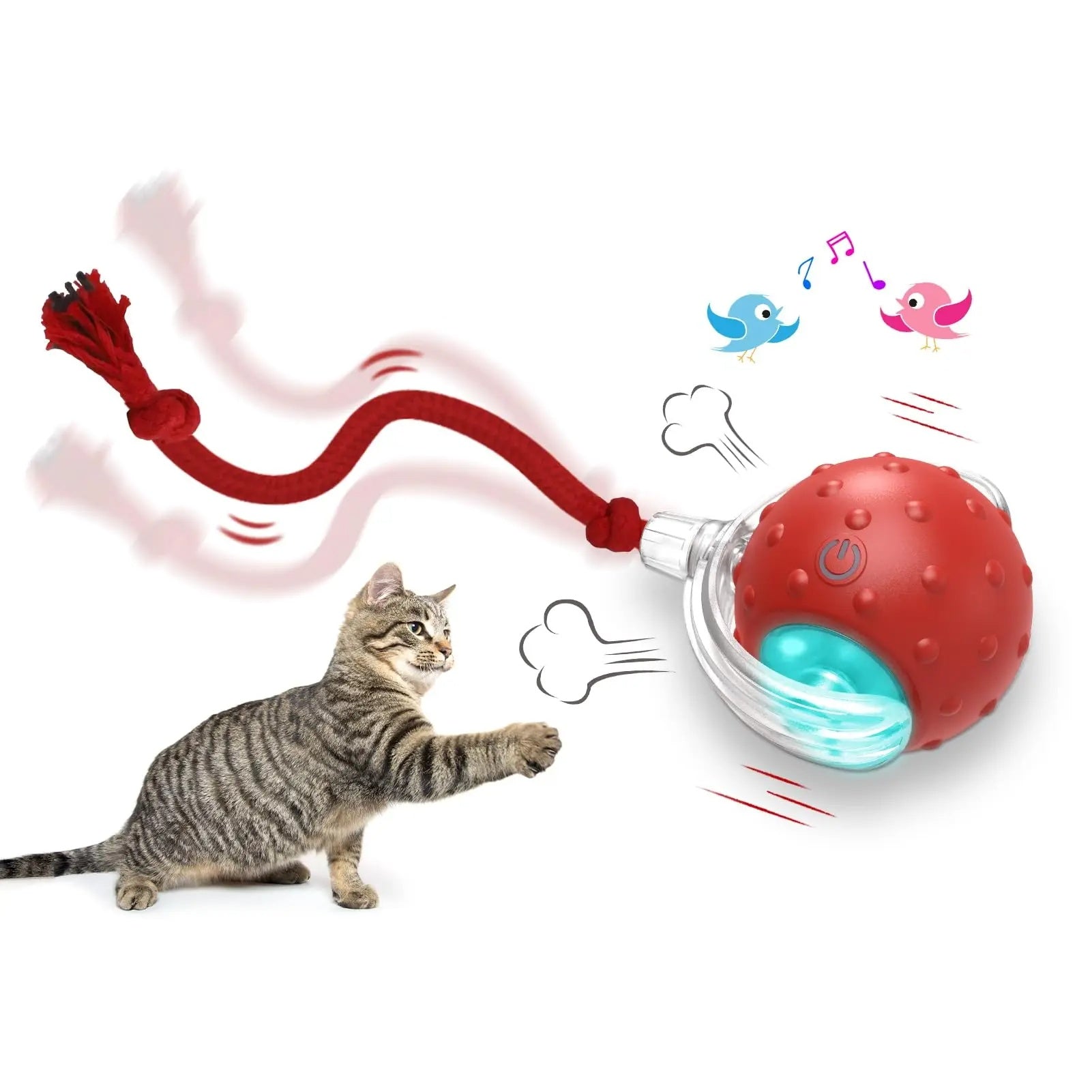 Smart Auto Rolling Cat Ball – 3 Play Modes & Motion Activated